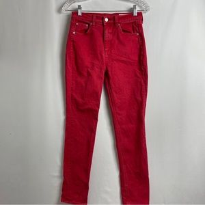Rag & Bone Jeans Red Denim Womens 24 High Rise Skinny Stretch